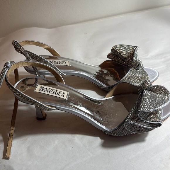 Badgley Mischka Silver Women's Rennie Statement Stiletto Heel 7.5 - Picture 3 of 7
